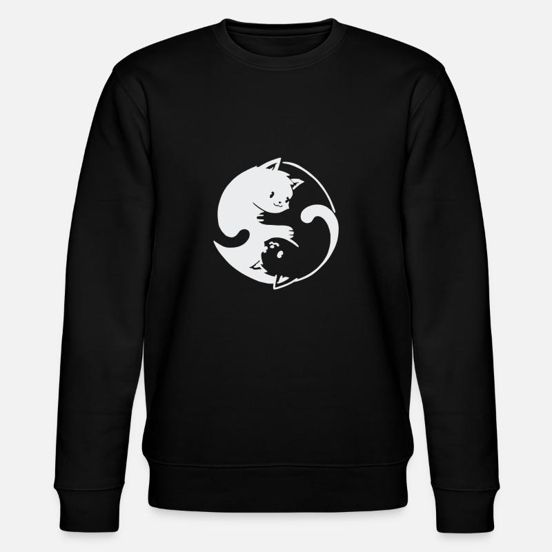 Yin Yang Cat Design - Stanley/Stella CHANGER Unisex Organic Sweatshirt - black