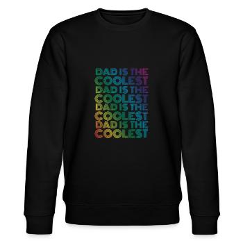 Dad is the Coolest Vater Geschenk - Stanley/Stella Unisex Bio-Sweatshirt CHANGER  - Schwarz - Vorne - Nik (191cm) & Marisol (170cm)