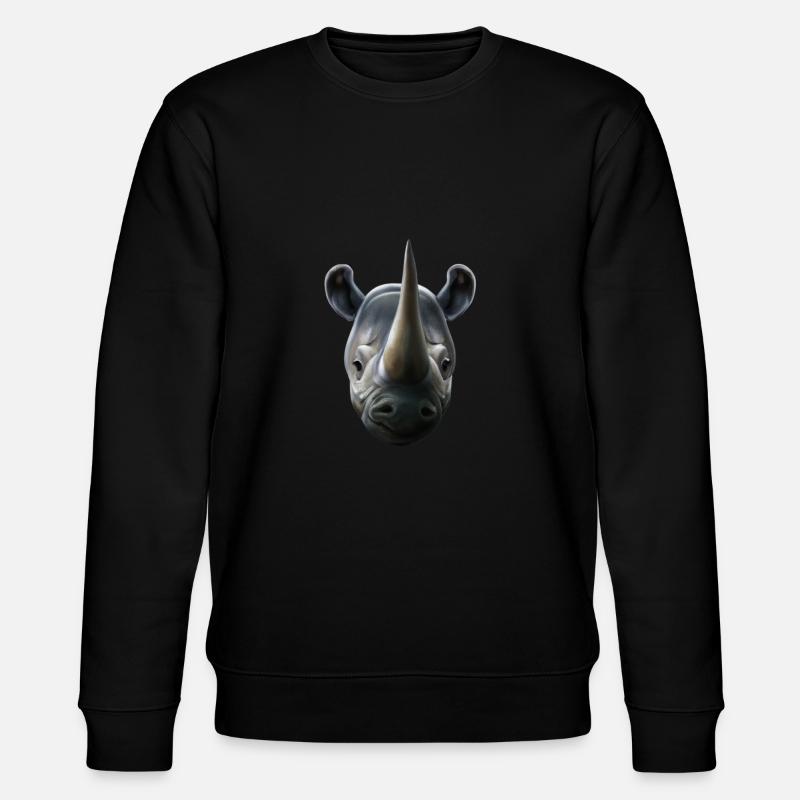 Cute Rhinoceros Rhino - Stanley/Stella Unisex Bio-Sweatshirt CHANGER  - Schwarz