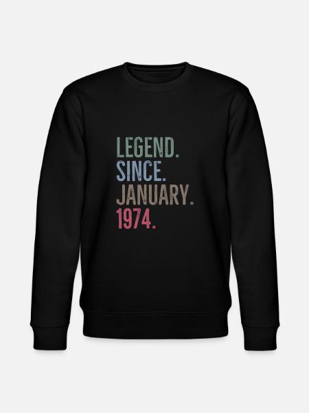 Legende seit Januar 1974 - Stanley/Stella Unisex Bio-Sweatshirt CHANGER  - Schwarz