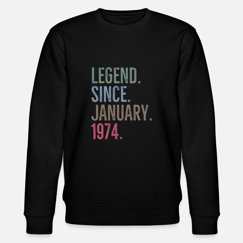 Legende seit Januar 1974 - Stanley/Stella Unisex Bio-Sweatshirt CHANGER  - Schwarz