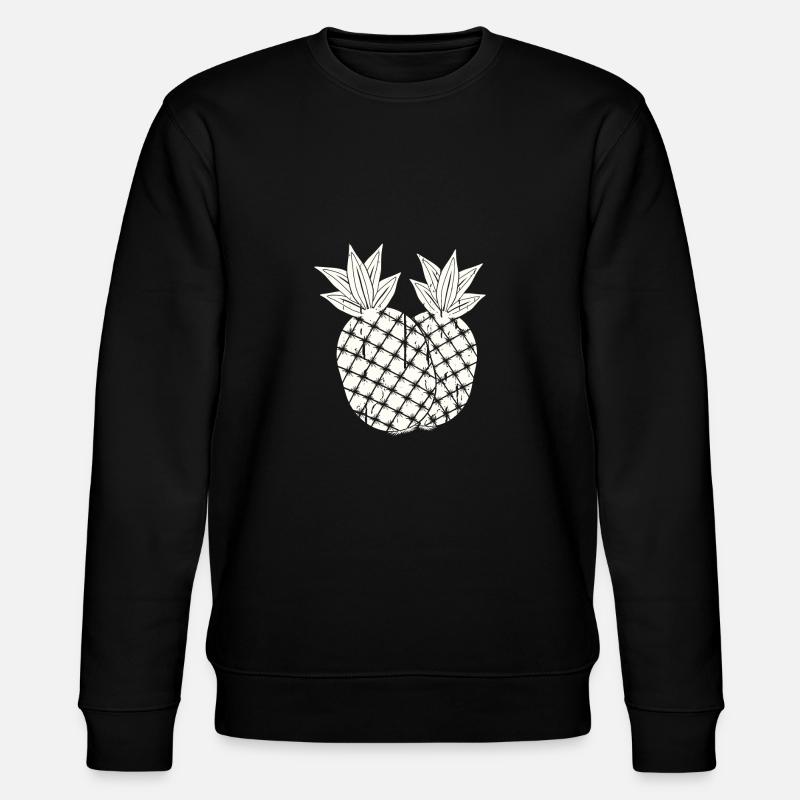Ananas, Obstillustration - Stanley/Stella Unisex Bio-Sweatshirt CHANGER  - Schwarz