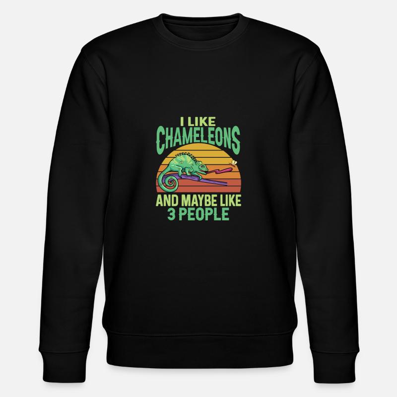 Chameleon Lizard Reptile Herpetologist - Stanley/Stella CHANGER Unisex Organic Sweatshirt - black
