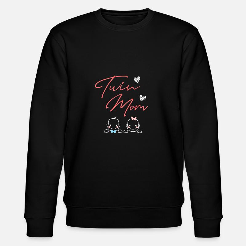 Enceinte de jumeaux Maman jumelle - Sweat bio CHANGER Stanley/Stella Unisexe - noir