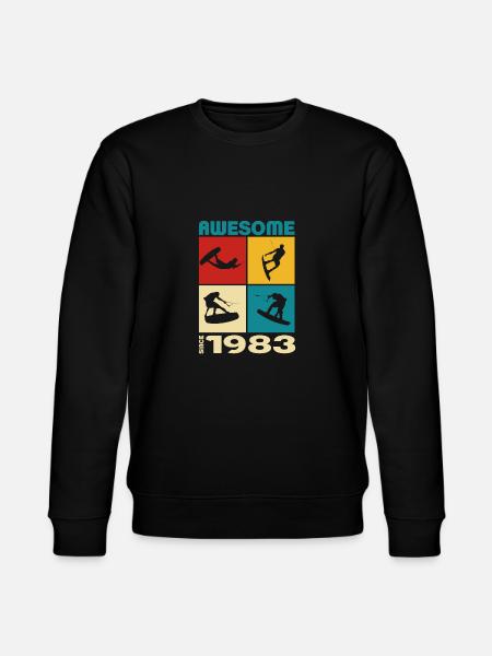Awesome since 1983. Wakeboard Lifestyle - Stanley/Stella CHANGER Unisex Organic Sweatshirt - black