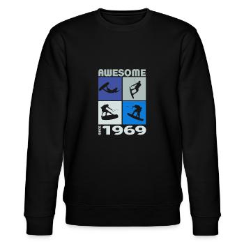 Génial depuis 1969. Wakeboard Lifestyle - Sweat bio CHANGER Stanley/Stella Unisexe - noir - Devant - Nik (191cm) & Marisol (170cm)