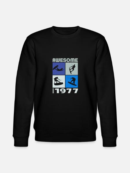 Awesome since 1977. Wakeboard Lifestyle - Stanley/Stella CHANGER Unisex Organic Sweatshirt - black