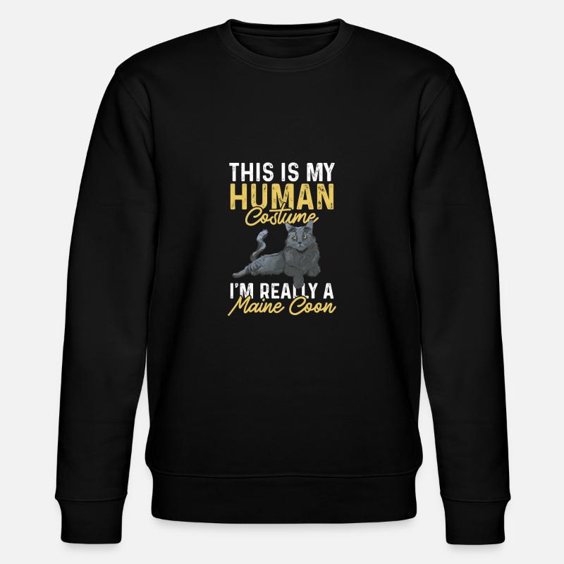 Maine Coon Katze - Stanley/Stella Unisex Bio-Sweatshirt CHANGER  - Schwarz