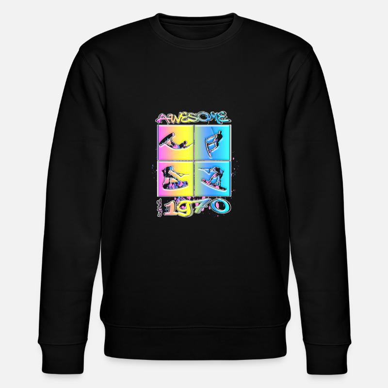 Awesome since 1970. Wakeboard Lifestyle - Stanley/Stella CHANGER Unisex Organic Sweatshirt - black