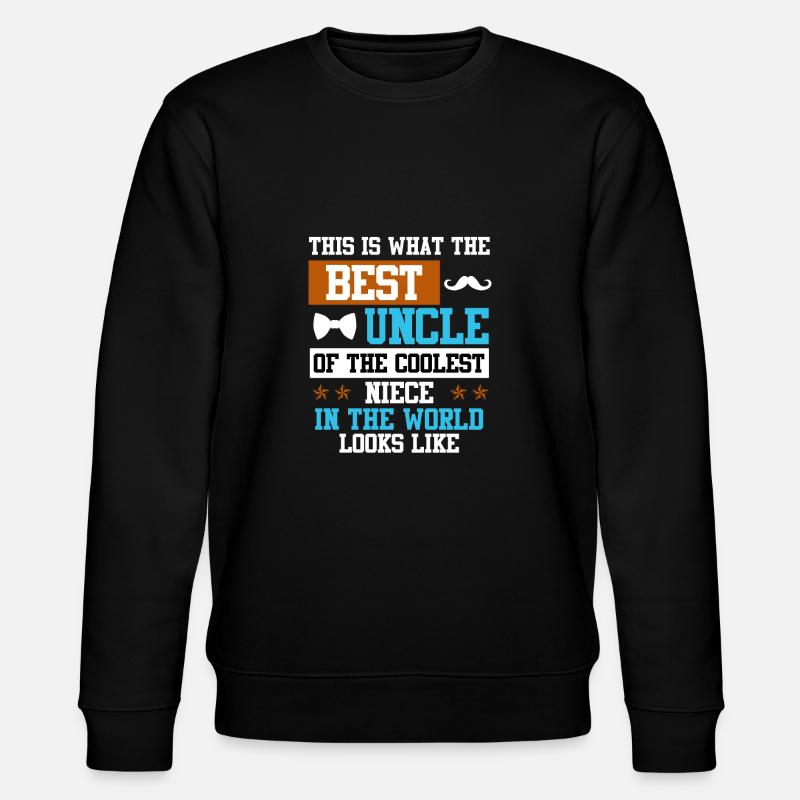 Bedste onkel til verdens sejeste niece - Stanley/Stella økologisk unisex-sweatshirt CHANGER  - sort