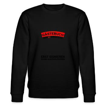 Gästebuch 67 Geburtstag Mann Frau Lustig - Stanley/Stella Unisex Bio-Sweatshirt CHANGER  - Schwarz - Vorne - Nik (191cm) & Marisol (170cm)
