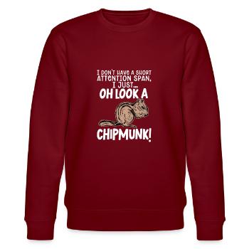 Cadeau de rongeur chipmunk - Sweat bio CHANGER Stanley/Stella Unisexe - bordeaux - Devant - Nik (191cm) & Marisol (170cm)