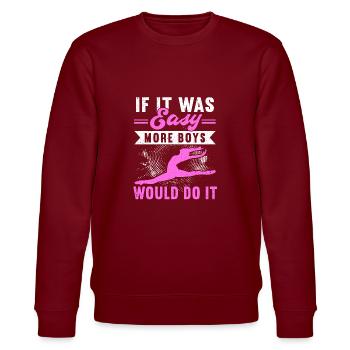 Acrobat Gymnastics Gymnastics Tumbling - Stanley/Stella CHANGER Unisex Organic Sweatshirt - burgundy - Front - Nik (191cm) & Marisol (170cm)
