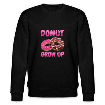Donut Grow Up - Stanley/Stella Unisex Bio-Sweatshirt CHANGER  - Schwarz - Vorne - Nik (191cm) & Marisol (170cm)