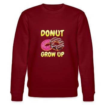 Donut Grow Up - Stanley/Stella Unisex Bio-Sweatshirt CHANGER  - Burgunderrot - Vorne - Nik (191cm) & Marisol (170cm)