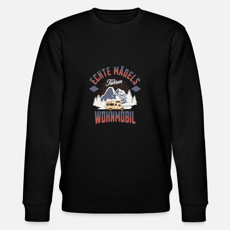 Echte Mädels fahren Wohnmobil - Stanley/Stella Unisex Bio-Sweatshirt CHANGER - Schwarz