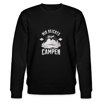 Mir reichts ich geh Campen Wohnmobil - Stanley/Stella Unisex Bio-Sweatshirt CHANGER  - Schwarz - Vorne - Nik (191cm) & Marisol (170cm)