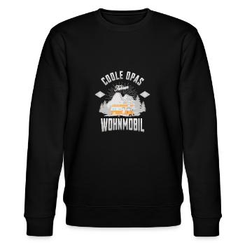 Coole Opas fahren Wohnmobil Wohnmobil - Stanley/Stella Unisex Bio-Sweatshirt CHANGER  - Schwarz - Vorne - Nik (191cm) & Marisol (170cm)