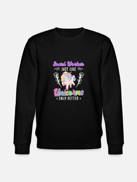 Hvordan enhjørninger kun bedre socialrådgiver - Stanley/Stella økologisk unisex-sweatshirt CHANGER  - sort