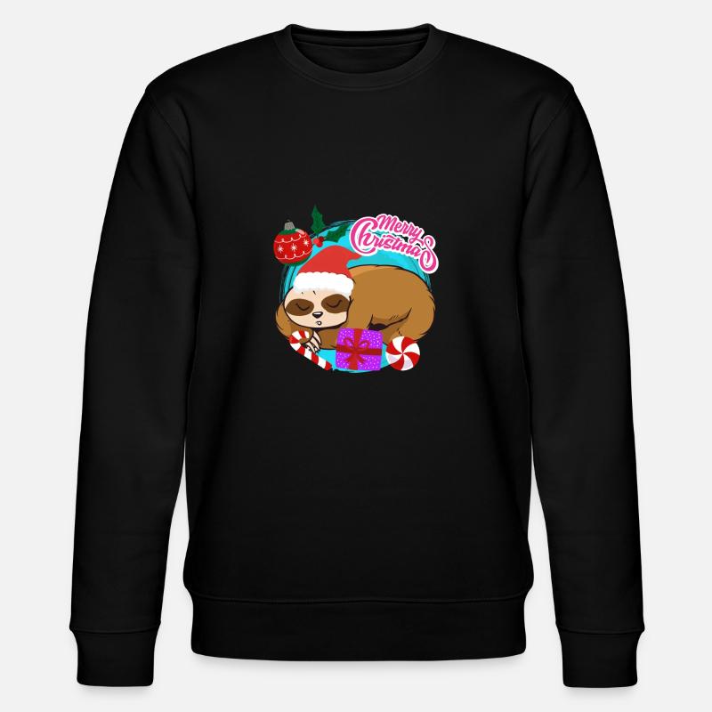Sloth Christmas Merry Christmas - Stanley/Stella CHANGER Unisex Organic Sweatshirt - black