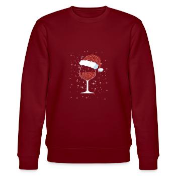 Wine Lovers Noël Chapeau de Noël Tenue Noël - Sweat bio CHANGER Stanley/Stella Unisexe - bordeaux - Devant - Nik (191cm) & Marisol (170cm)