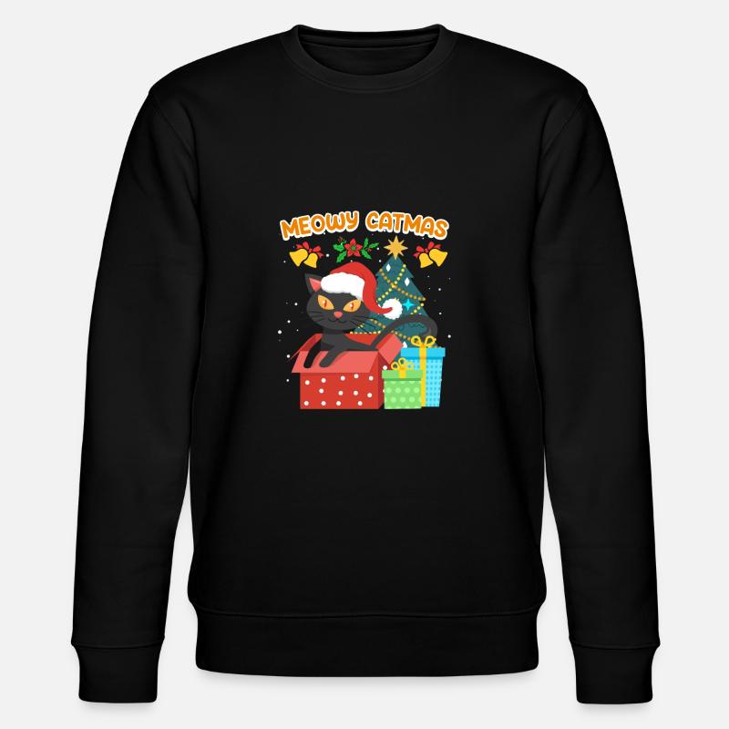 Meowy Catmas - Stanley/Stella Unisex Bio-Sweatshirt CHANGER  - Schwarz