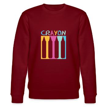 Crayon Vintage - Stanley/Stella CHANGER Unisex Organic Sweatshirt - burgundy - Front - Nik (191cm) & Marisol (170cm)