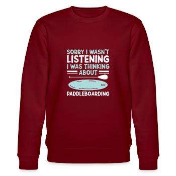 SUP Paddle Board Paddleboarding - Stanley/Stella CHANGER Unisex Organic Sweatshirt - burgundy - Front - Nik (191cm) & Marisol (170cm)