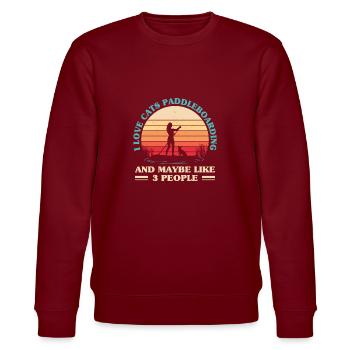 SUP Paddle Board Paddleboarding - Stanley/Stella CHANGER Unisex Organic Sweatshirt - burgundy - Front - Nik (191cm) & Marisol (170cm)