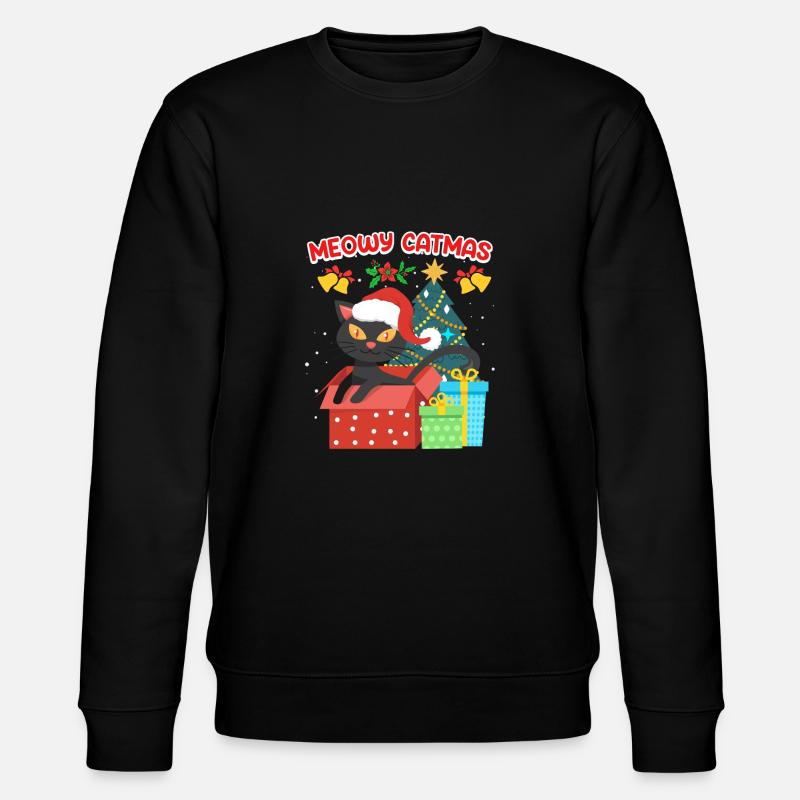 Meowy Catmas - Stanley/Stella Unisex Bio-Sweatshirt CHANGER  - Schwarz