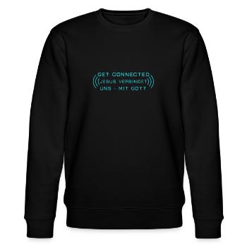 Lassen Sie Jesus Verbindet UN Mit Gott Verbunden - Stanley/Stella Unisex Bio-Sweatshirt CHANGER  - Schwarz - Vorne - Nik (191cm) & Marisol (170cm)