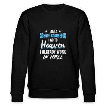 Ich arbeite in der Hölle Schulbegleiter - Stanley/Stella Unisex Bio-Sweatshirt CHANGER  - Schwarz - Vorne - Nik (191cm) & Marisol (170cm)