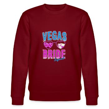 Mignon Retro Vegas Bride Squad Vegas T-shirt de mariage - Sweat bio CHANGER Stanley/Stella Unisexe - bordeaux - Devant - Nik (191cm) & Marisol (170cm)