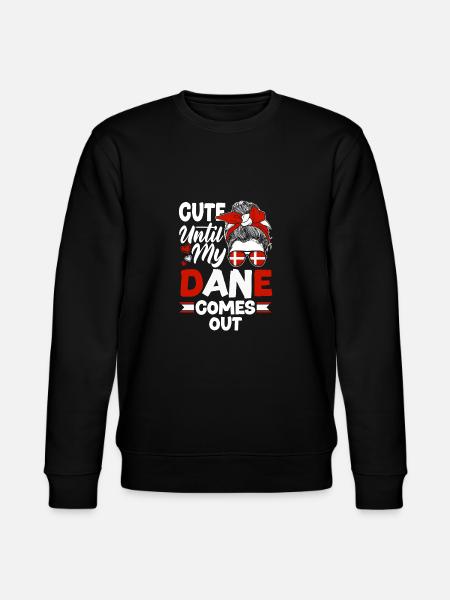 Danmark Dannebrog sød indtil min dansker kommer ud - Stanley/Stella økologisk unisex-sweatshirt CHANGER  - sort