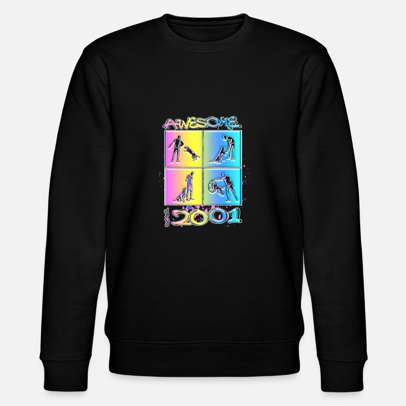 Awesome since 2001. Agility, Hundetraining - Stanley/Stella Unisex Bio-Sweatshirt CHANGER  - Schwarz