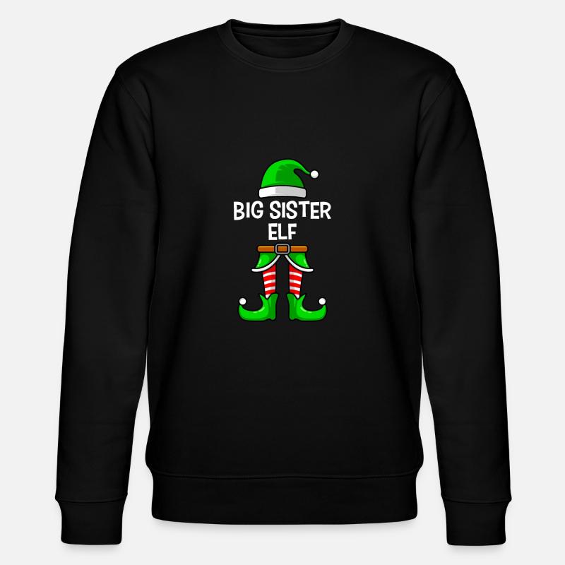 Großer Schwester Elfe - Stanley/Stella Unisex Bio-Sweatshirt CHANGER  - Schwarz