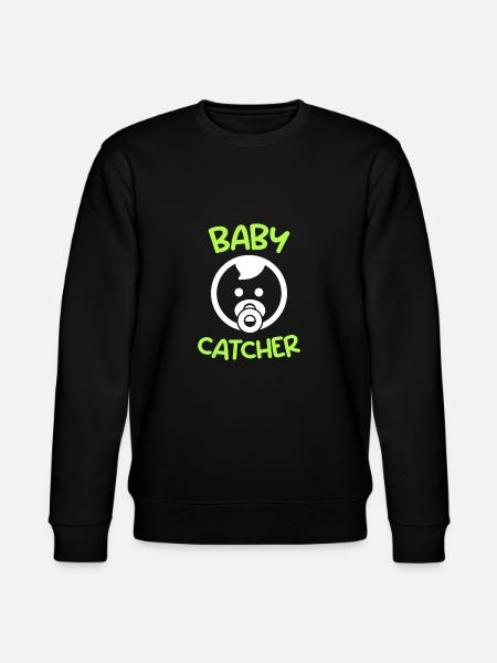 Babyfänger ich bin die Hebamme - Stanley/Stella Unisex Bio-Sweatshirt CHANGER  - Schwarz