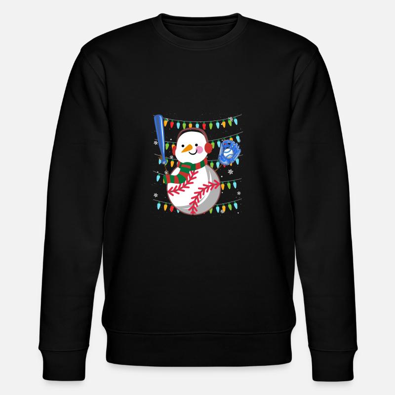 Baseball Snowman Baseball Player - Stanley/Stella CHANGER Unisex Organic Sweatshirt - black