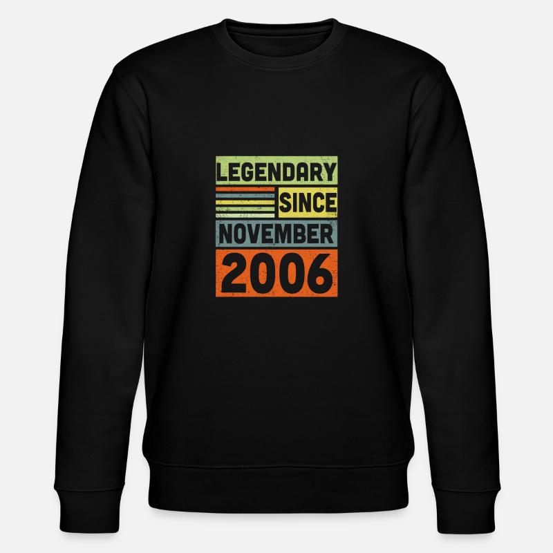Legendary Since November 2006 16. Geburtstag - Stanley/Stella Unisex Bio-Sweatshirt CHANGER  - Schwarz