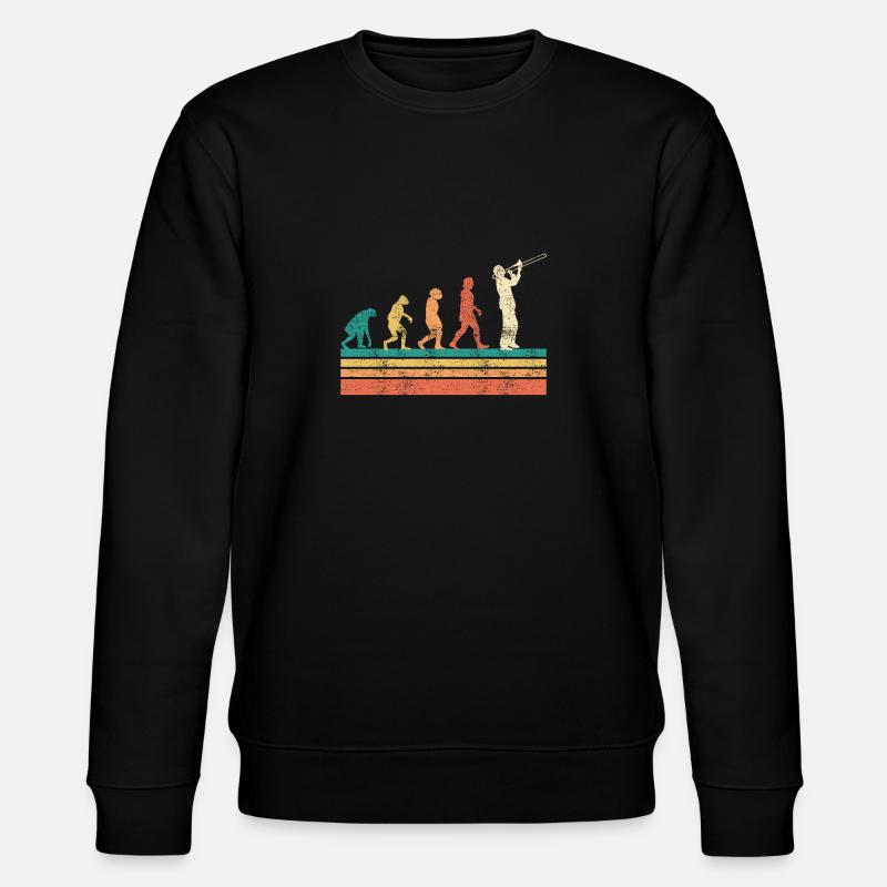 Musiker Posaunist die Evolution Posaune - Stanley/Stella Unisex Bio-Sweatshirt CHANGER  - Schwarz