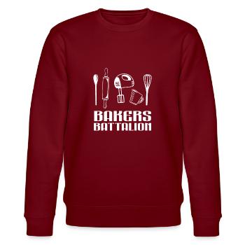 Baker Battalion Kitchens Utensils Chef Cooking - Stanley/Stella CHANGER Unisex Organic Sweatshirt - burgundy - Front - Nik (191cm) & Marisol (170cm)