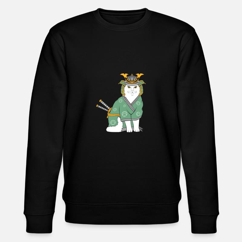 Neko Samurai Funny - Stanley/Stella CHANGER Unisex Organic Sweatshirt - black