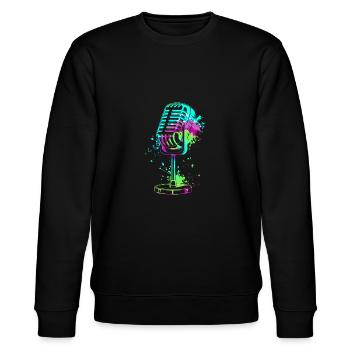 Mikrofon Ich bin Sänger Ich bin Sängerin singen - Stanley/Stella Unisex Bio-Sweatshirt CHANGER  - Schwarz - Vorne - Nik (191cm) & Marisol (170cm)