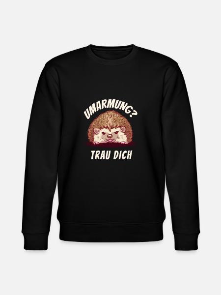 Umarmung? Trau Dich Igel - Stanley/Stella Unisex Bio-Sweatshirt CHANGER - Schwarz