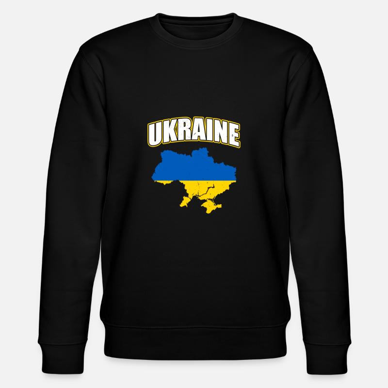Ukraine Flag Map 2023 - Stanley/Stella CHANGER Unisex Organic Sweatshirt - black