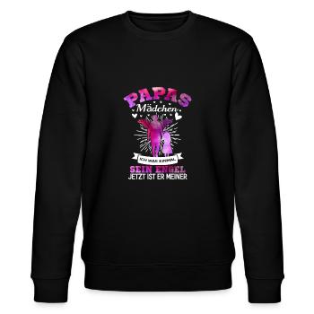 Papas Mädchen Ich War Einmal Sein Engel Jetzt Ist - Stanley/Stella Unisex Bio-Sweatshirt CHANGER  - Schwarz - Vorne - Nik (191cm) & Marisol (170cm)