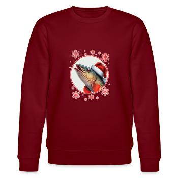 Pêche Pêcheur Pêcheuse Noël Pêcheur Poisson - Sweat bio CHANGER Stanley/Stella Unisexe - bordeaux - Devant - Nik (191cm) & Marisol (170cm)