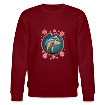 Pêche Pêcheur Pêcheuse Noël Pêcheur Poisson - Sweat bio CHANGER Stanley/Stella Unisexe - bordeaux - Devant - Nik (191cm) & Marisol (170cm)