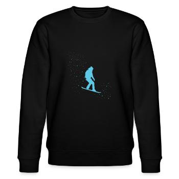 SNOWBOARD SKIES - Stanley/Stella CHANGER Unisex Organic Sweatshirt - black - Front - Nik (191cm) & Marisol (170cm)
