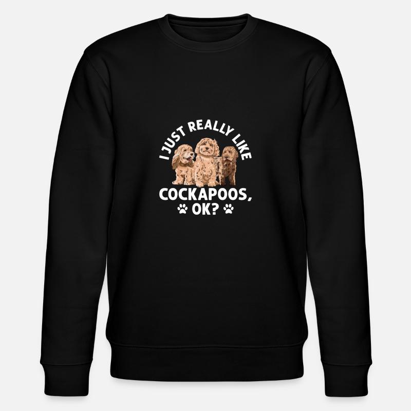 Cockapoo Dog - Stanley/Stella CHANGER Unisex Organic Sweatshirt - black